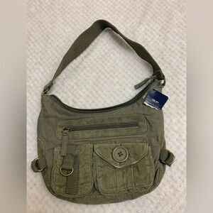 Vintage Brandnew Bailey's Point Corduroy Shoulder Bag Color Olive Green